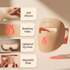 Hello Face M300 features: soft silicone, breathing holes, lightproof eye area, adjustable strap